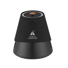 Tragbarer 3-in-1-Luftbefeuchter Iceberg Buntes Nachtlicht USB-Mini-Vulkan-Luftbefeuchter Büro-Nachschubinstrument-Schwarz