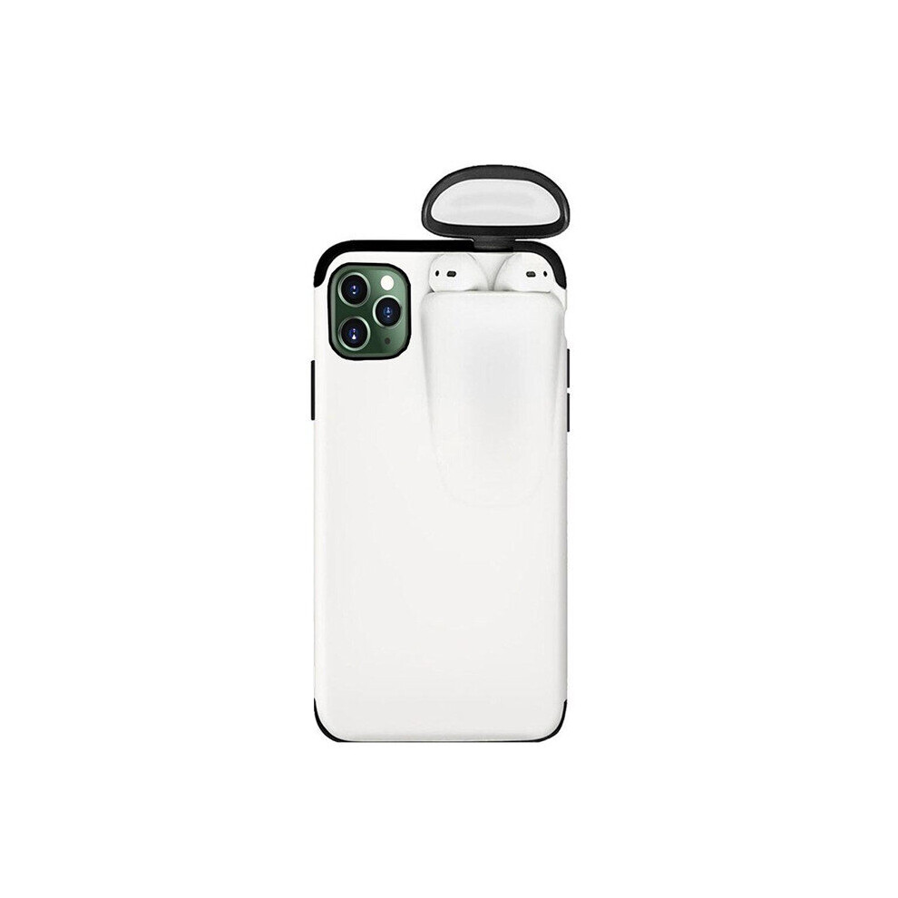 Multifunction Creative 2 In 1 Anti-Scratch Shockproof Matte Pc Protective Case For Iphone 11 Pro 5.8 Inch & Apple Airpods 1/2 Color White 7082497853096