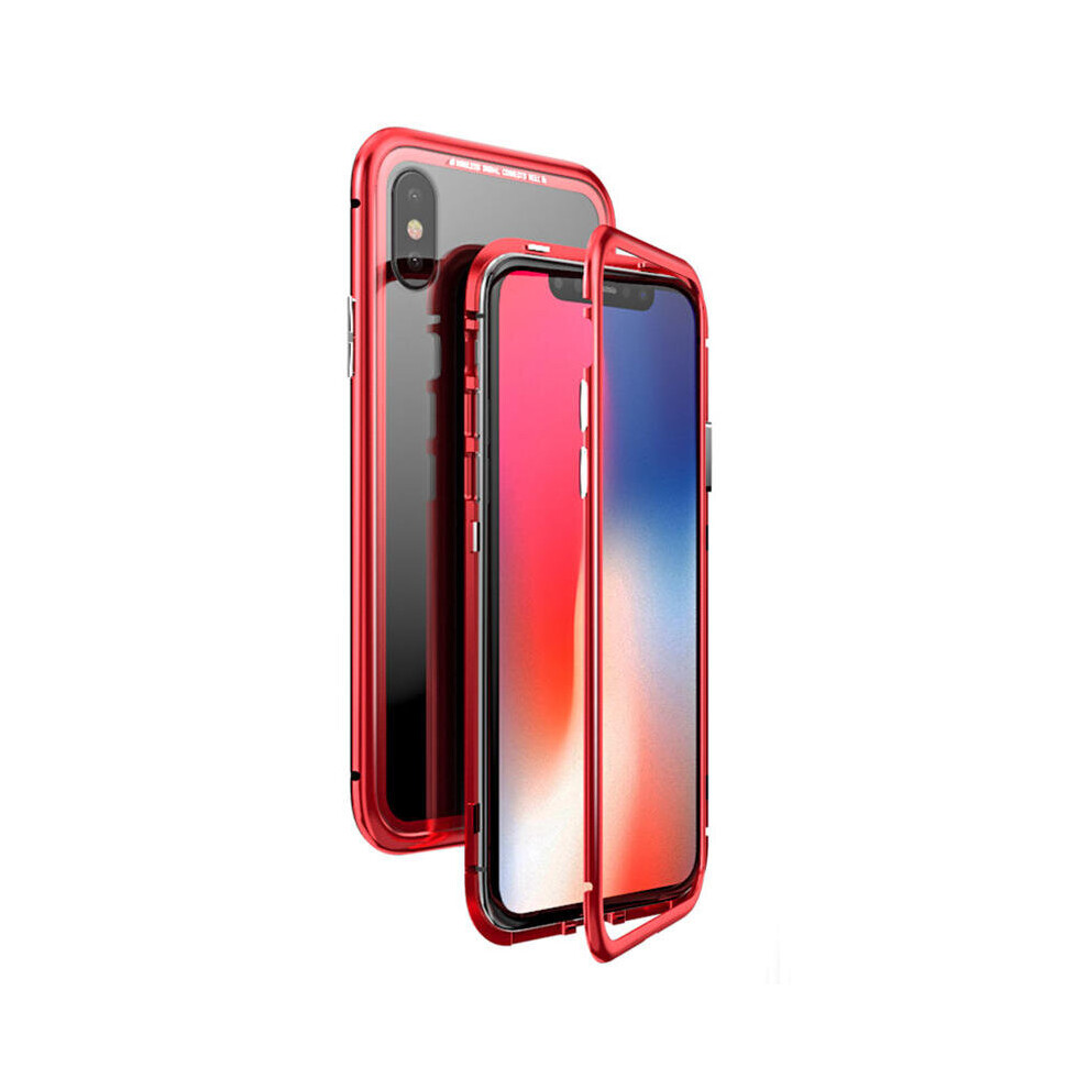 Protective Case For Iphone Xs Magnetic Adsorption Metal Bumper Color Red 7082497853508