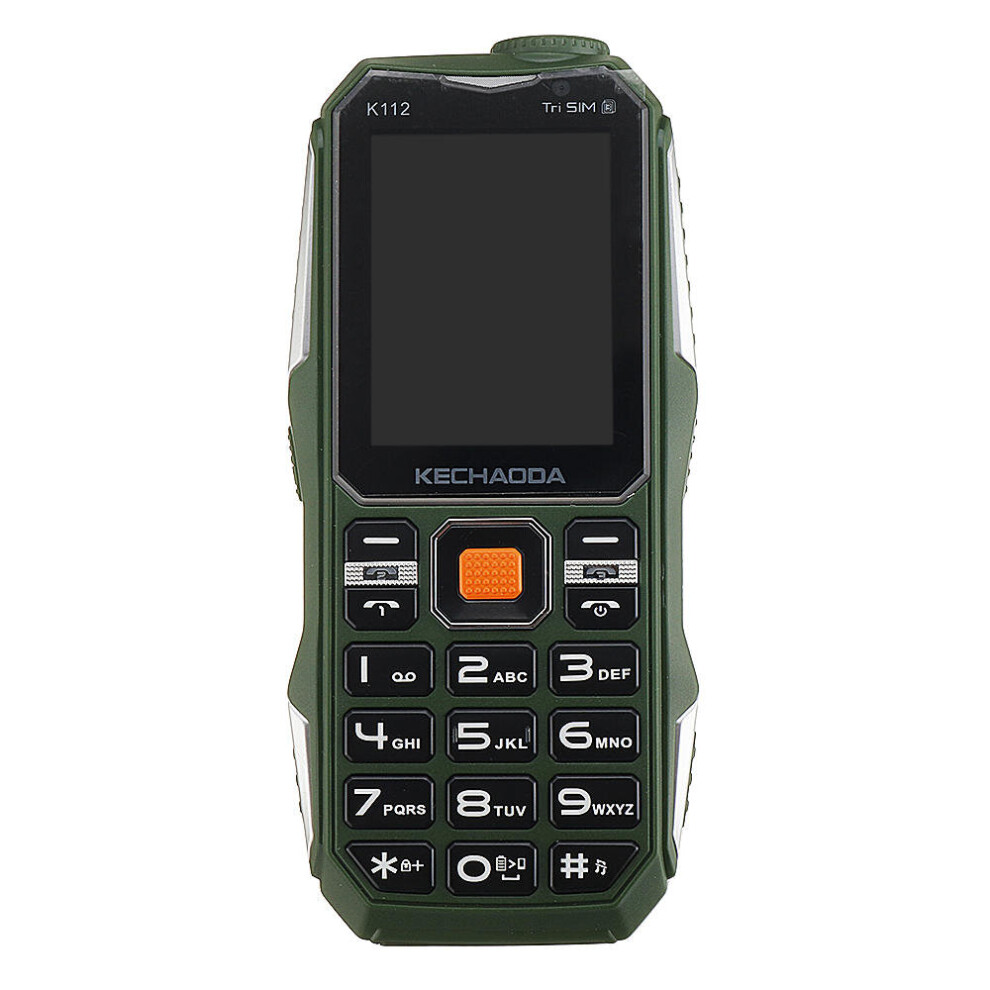 K112 2.4 Inch 3200Mah Power Bank With Fm Flashlight Dual Camera 3 Sim Card 3 Standby Feature Phone Color Green 7082497867437