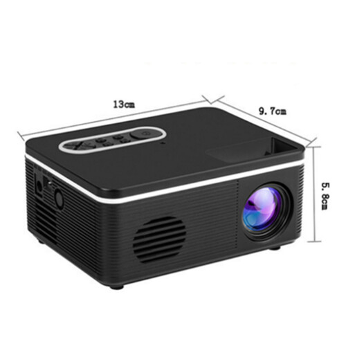 Mini Portable Entertainment LED Projector, Multi-function Interface for Home, HD Projector, Supports 1080P, Black 1