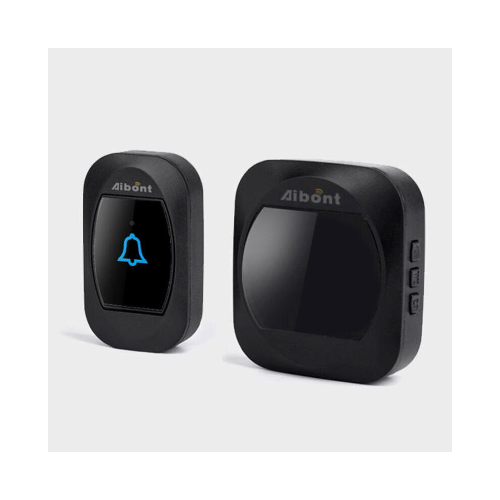 Smart Temperature Wireless Waterproof Doorbell 45 Chimes 200M Long Range Real-Time Thermometer Black 869692684987