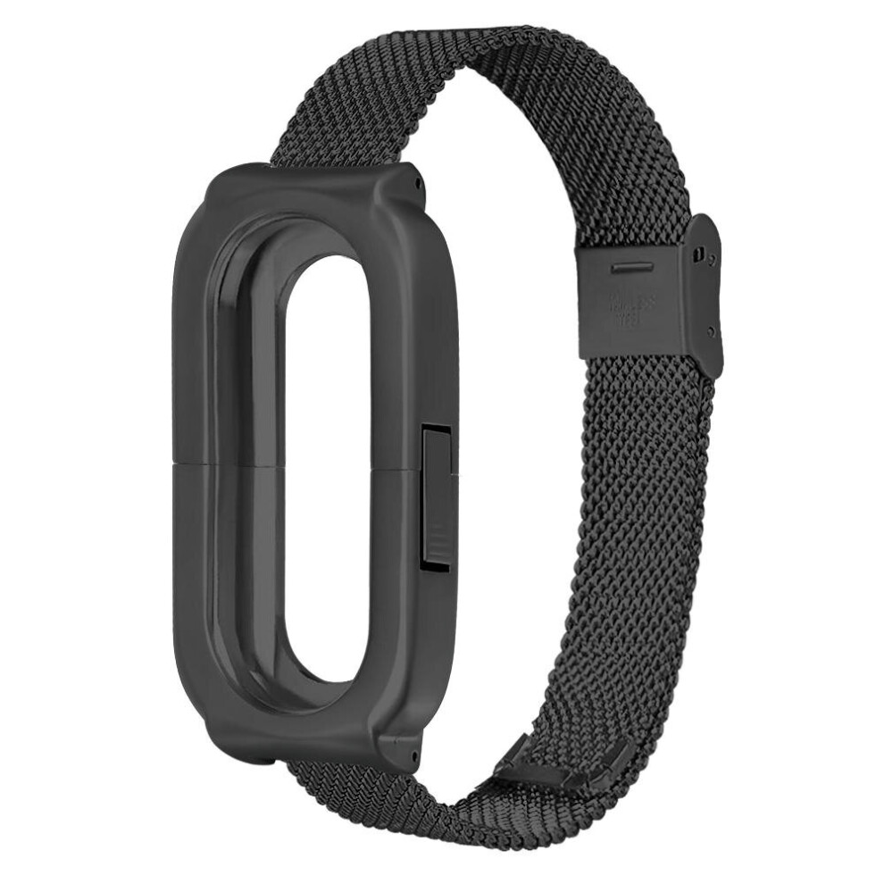Anti-Lost Design Mesh Stainless Steel Watch Band For Xiaomi Miband 3 Black Color Multicoloured 7082497857629