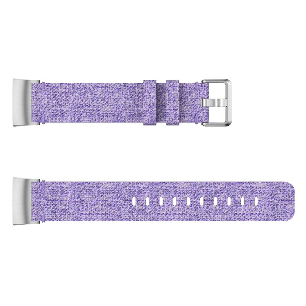 Replacement Canvas Strap Soft Skin Design Watch Band for Fitbit Charge 3 PURPLE COLOR L SIZE-image-OPC-P6CTQMN-NEW