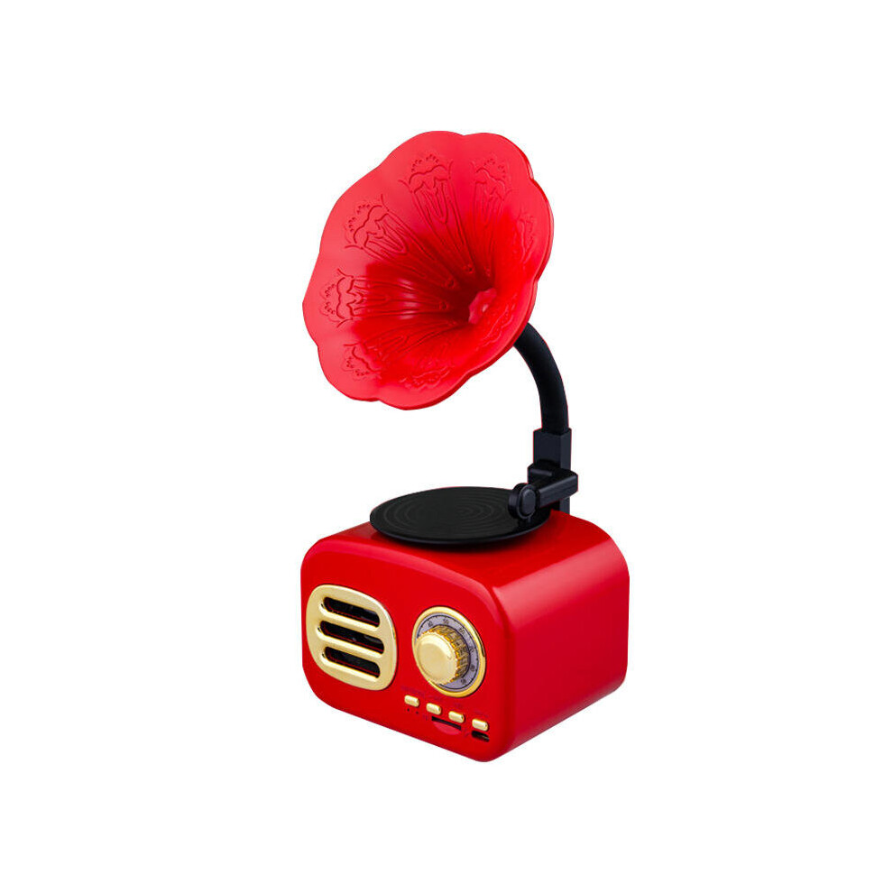Retro Sound Phonograph Record Player Bluetooth Speaker Radio Music Mp3 Player Red 4151093680597