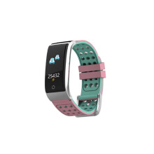 0,96 Zoll Farbbildschirm Blutdruck-Herzfrequenzmesser Sport Bluetooth Smart Armband Uhr-ROSA