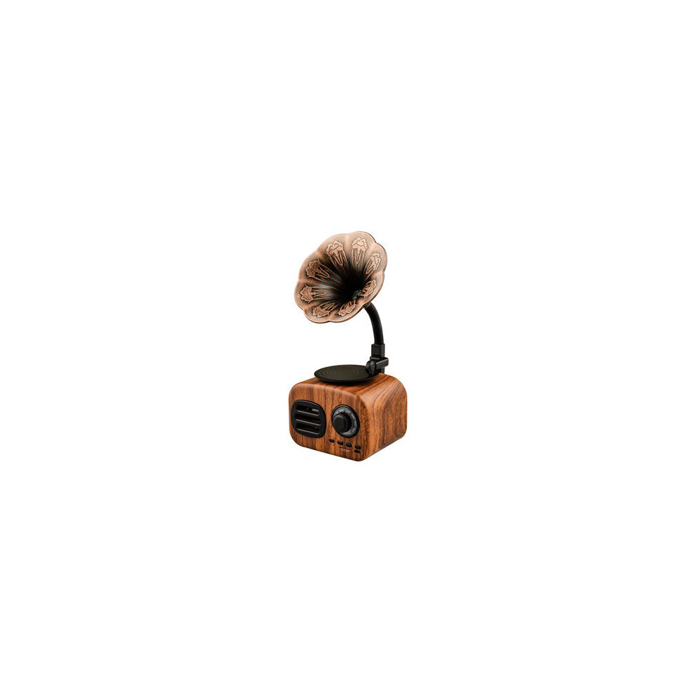 Retro Sound Phonograph Record Player Bluetooth Speaker Radio Music Mp3 Player Walnut Brown 869692653815