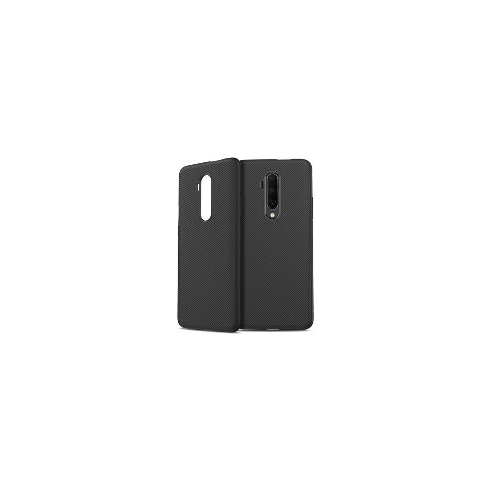2Pcs For Oneplus 7T Pro Bakeey Carbon Fiber Texture Slim Soft Silicone Shockproof Protective Case Color Black 7082497858169