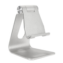 Universal Adjustable Anti-slip Aluminum Desktop Stand Charging Holder For iPhone Samsung iPad Chuwi SILVER COLOR