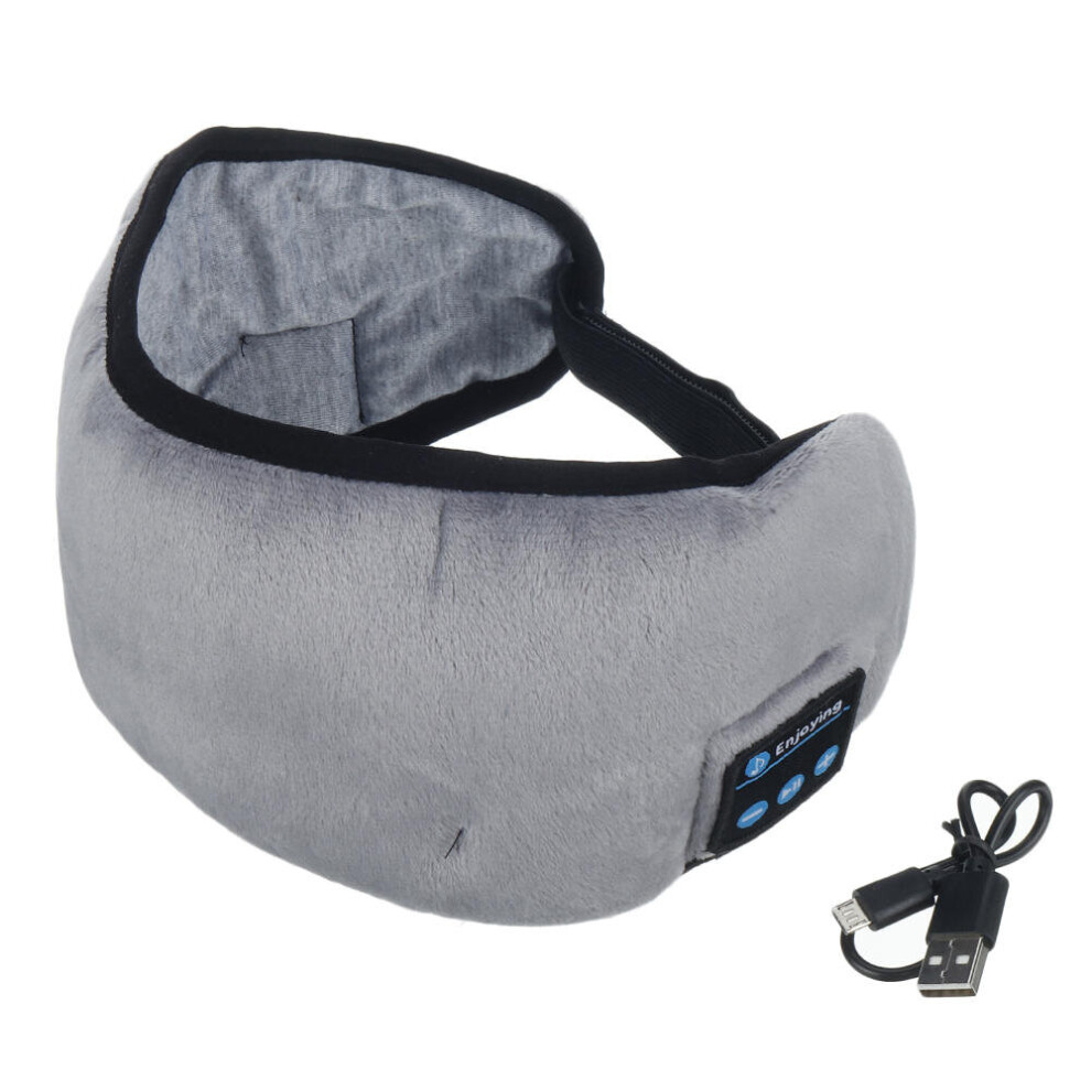 Gray Wireless Bluetooth Eye Mask Headphone Earphone Sleeping Music Eye Shades Built-In Speakers Microphone Color
