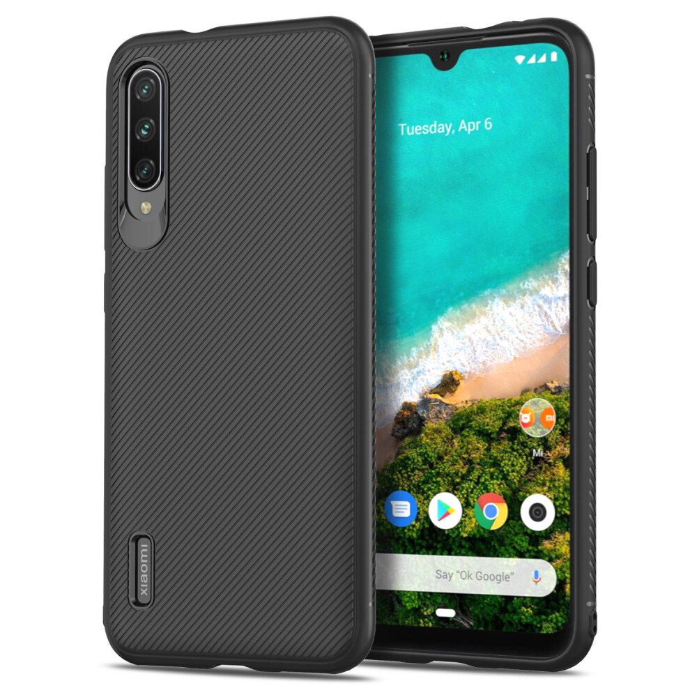 Carbon Fiber Texture Slim Soft Silicone Shockproof Protective Case For Xiaomi Mi 9 Lite / Xiaomi Mi Cc9 Color Black 7082497850644