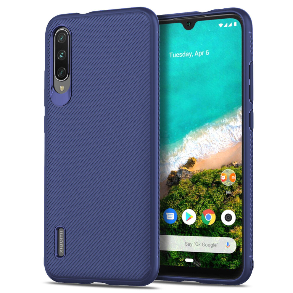 Carbon Fiber Texture Slim Soft Silicone Shockproof Protective Case For Xiaomi Mi 9 Lite / Xiaomi Mi Cc9 Color Blue 7082497850651