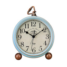 5,5 Zoll Home Schlafzimmer Kreativer Wecker Desktop Retro Uhr Große digitale Stummuhr Blau