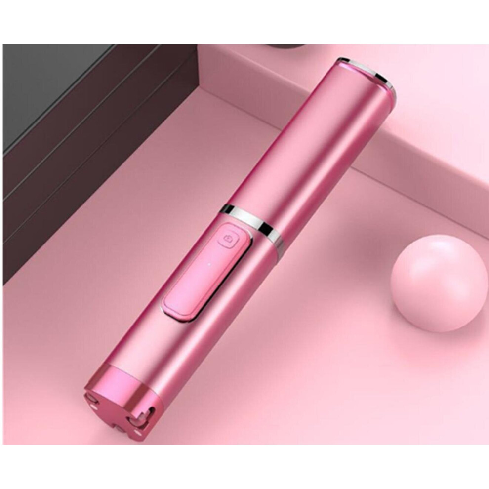 Wireless Bluetooth Mobile Phone Selfie Stick Integrated Hidden Tripod Telescopic Mobile Phone Bracket- Pink 3321831239061