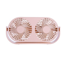 Creative Bean Doppelkopf-Desktop-Ventilator Kreativer Multifunktions-Desktop-Ventilator Büro Mini-USB-Kleiner Ventilator-Rosa