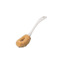 2PCS Fiber Non-stick Pan Brush Kitchen Dishwashing Cleaning Decontamination Brush Household Cleaning Tools WHITE COLOR