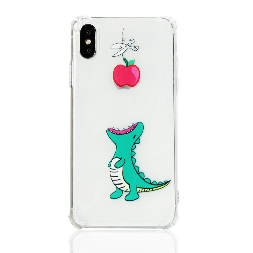 2Pcs Fashion Tpu Shockproof Protective Case For Iphone X Crocodile Style 7082497850668