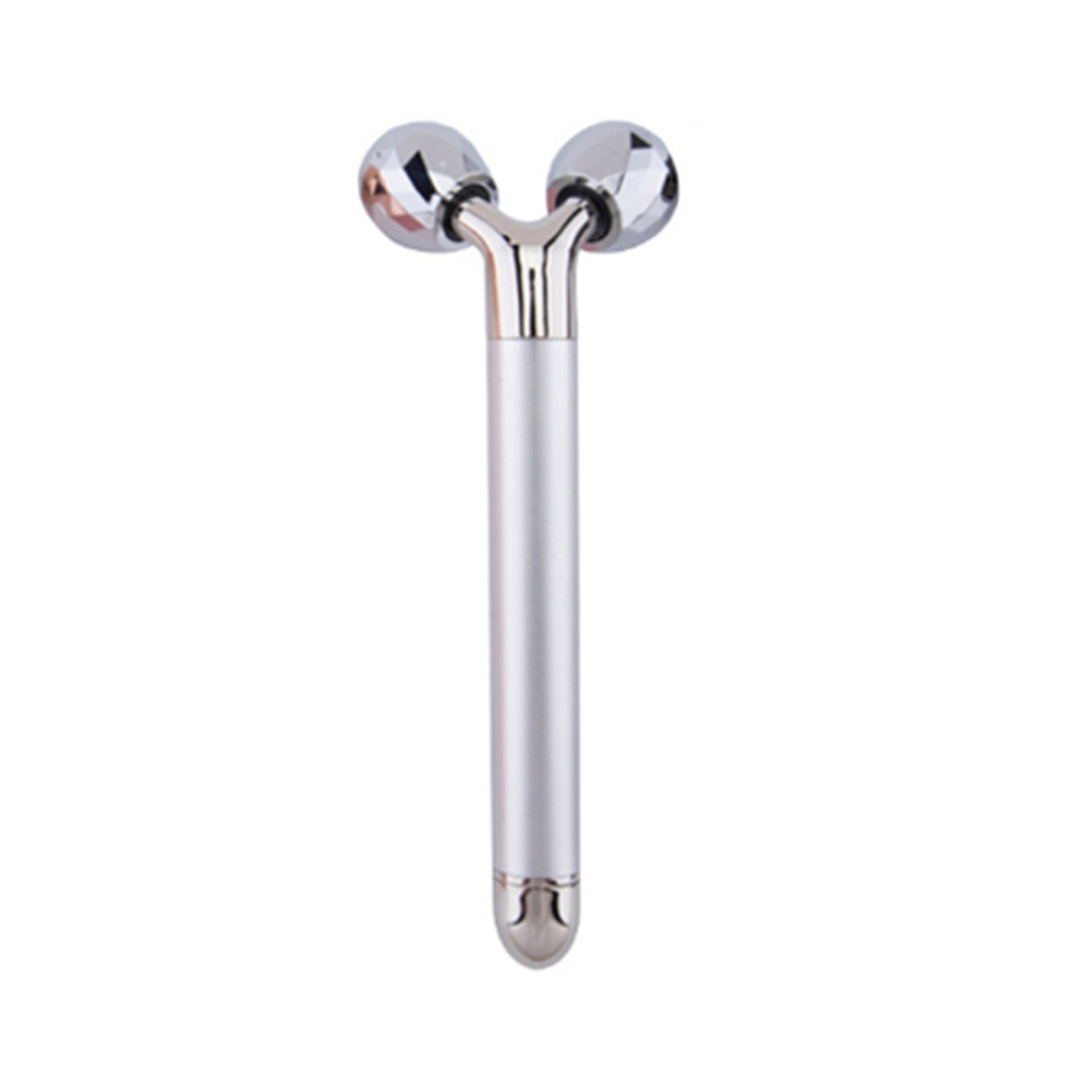 Silver Multifunctional Beauty Massage Device 3D Roller Massage Device Face-Lift Instrument Electric Facial Roller