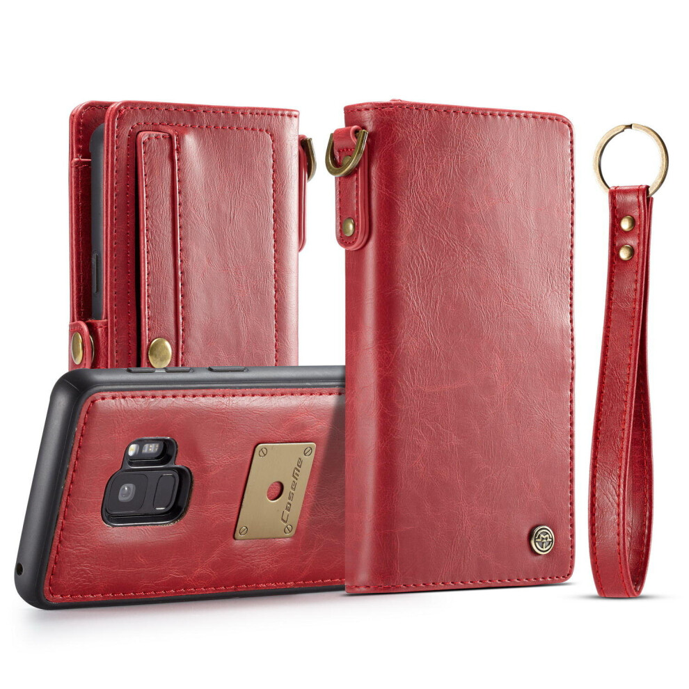 Detachable Wallet Protective Case For Samsung Galaxy S9 Color Red 7082497850767