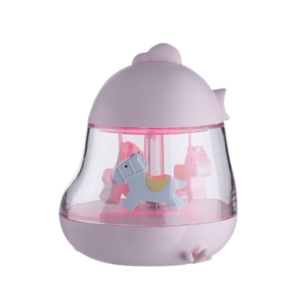Carrousel créatif lumières ambiance romantique musique veilleuse chevet chambre fantaisie USB rechargeable veilleuse lampe de table-rose