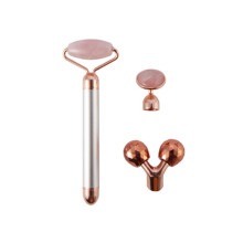 3-in-1-elektrisches Gesichtsroller-Schönheitsinstrument, Multifunktions-Massagegerät, Gesichtsmassagegerät, Gold