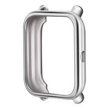 TPU Watch Case Cover Metal Texture Design Watch Cover for Amazfit Bip Lite SILVER COLOR