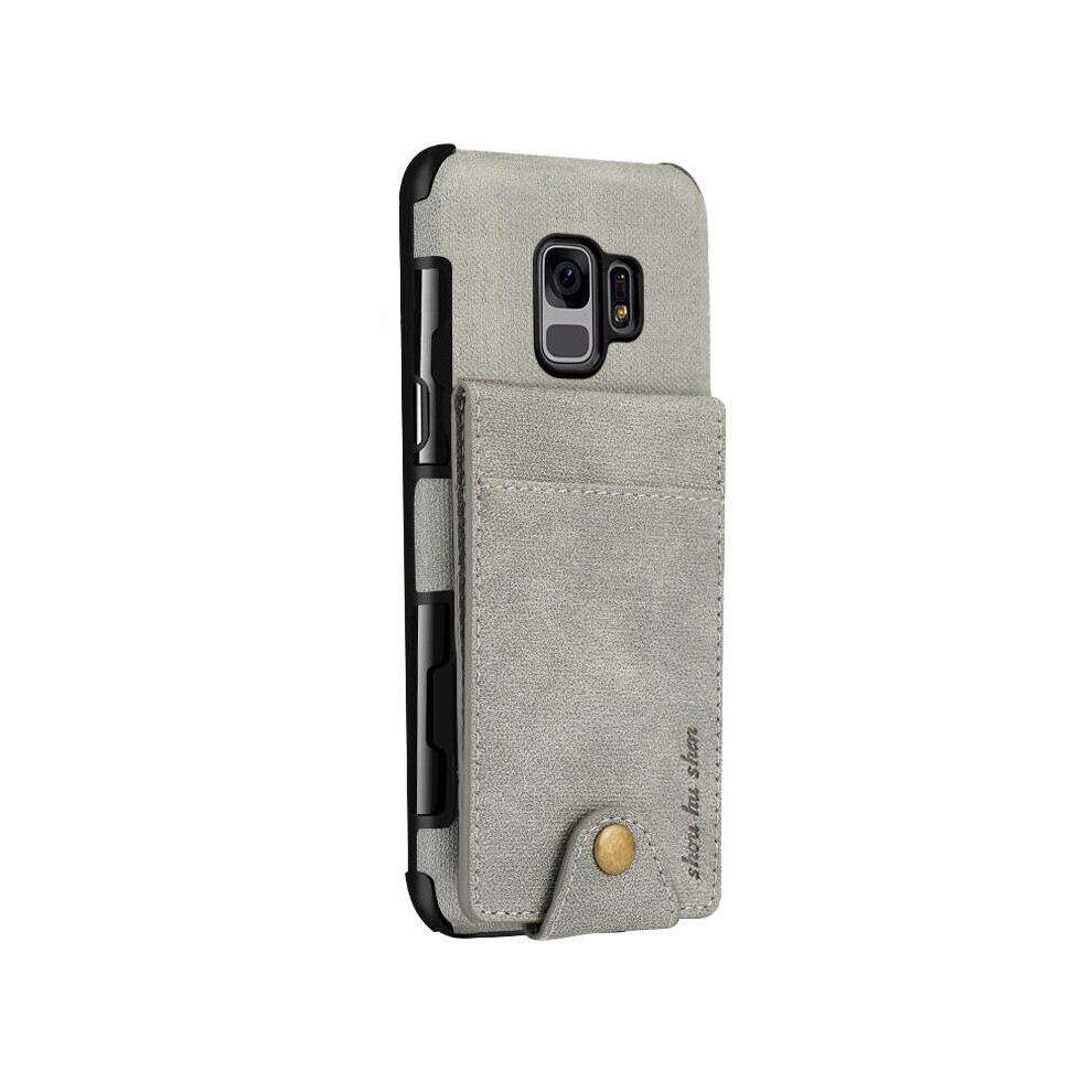 Linen Pattern Multi-Card Slot Protective Case For Samsung Galaxy S9 Color Gray 7082497856936