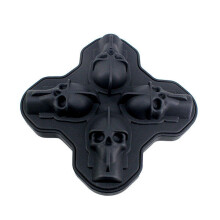 2 pcs 4 Grid Skull Silicone Ice Mold Trays For Jelly Candy Chocolate Mold 3D Skull Ice Mold Food Grade Flexible Silicone Tray Halloween Gift