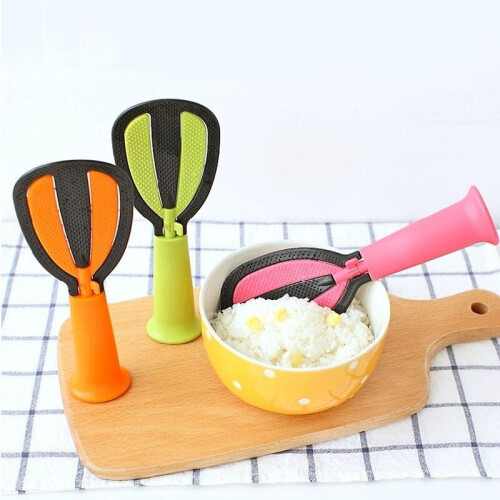 Multifunction Food Spoon Practical Vertical Non-stick Spoon Egg Whisk Wash Rice Sieve Creative Spoon Kitchen Tool 2
