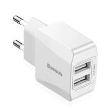Mini 5V 2.1A Mini Dual USB EU Plug Travel Wall Charger For iPhone X 8 Samsung Xiaomi