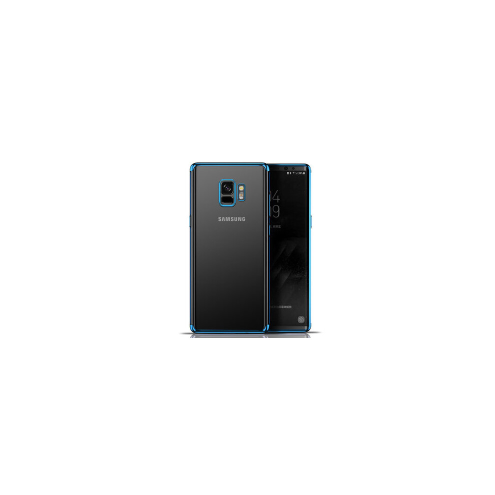 2Pcs Plating Clear Transparent Soft Tpu Case For Samsung Galaxy S9 Color Blue 7082497861831