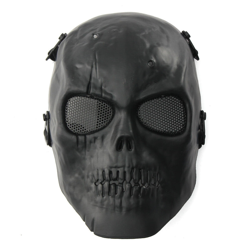 Tactical Airsoft Full Face Protective Skull Mask Paintball CS War Game BLACK STYLE