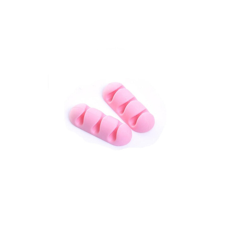 5 Pair Tpu Cable Clips Cable Holder Desktop Cable Organizer Cord Management Headphone Holder Pink Color 7082497850323