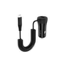 Micro USB and Type-c with Spring Cable Car Charger for Samsung Xiaomi Huawei