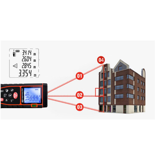 Laser Distance Meter With Backlit Lcd Screen,Continuous Measurement/Area Modes40Mmred 2