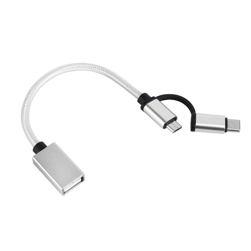 3Pcs 2In1 Otg Type-C Micro Usb Data Cable For Samsung S10 9 Xiaomi Redmi Note8 Lg Huawei Color White 7082497852938