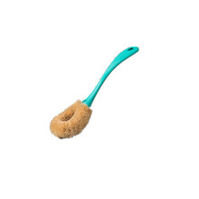 2PCS Fiber Non-stick Pan Brush Kitchen Dishwashing Cleaning Decontamination Brush Household Cleaning Tools GREEN COLOR