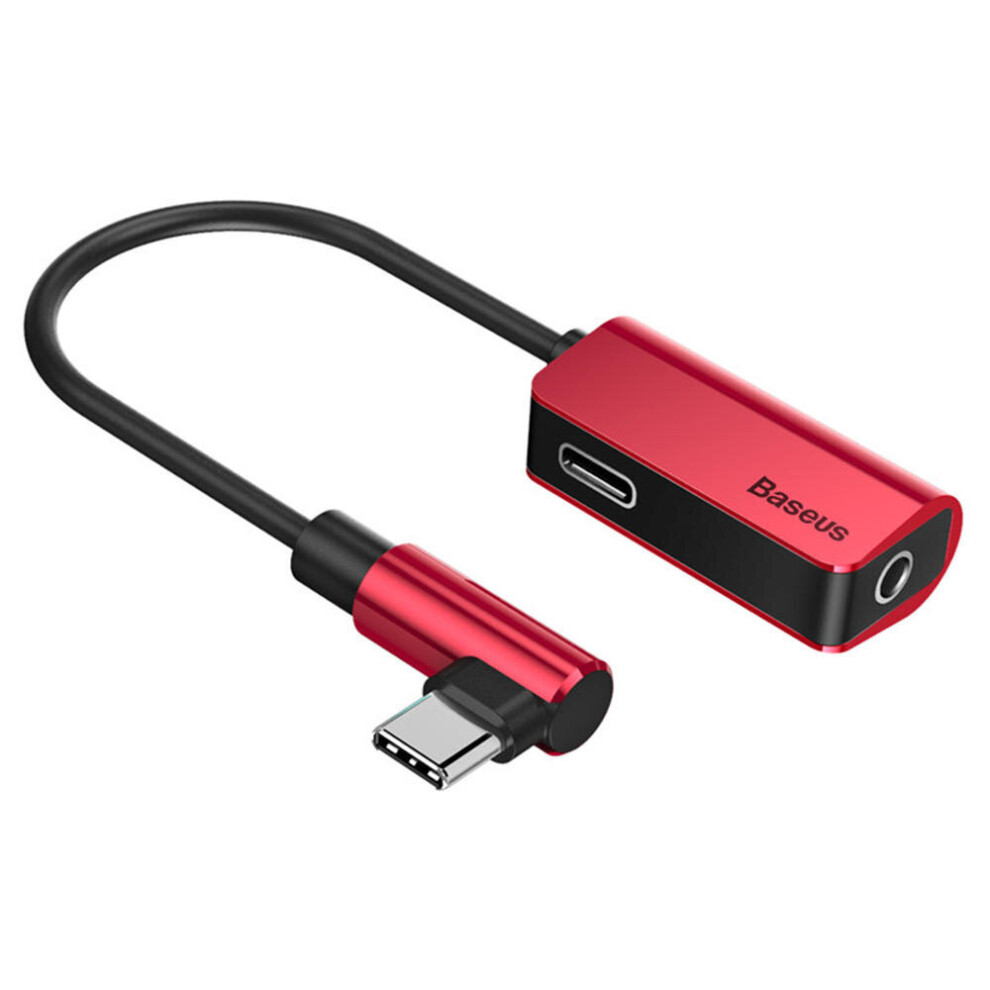 L45 Type-C To Type-C Charging + 3.5Mm Audio Music Adapter Converter For Xiaomi Huawei Color Red 7082497859777