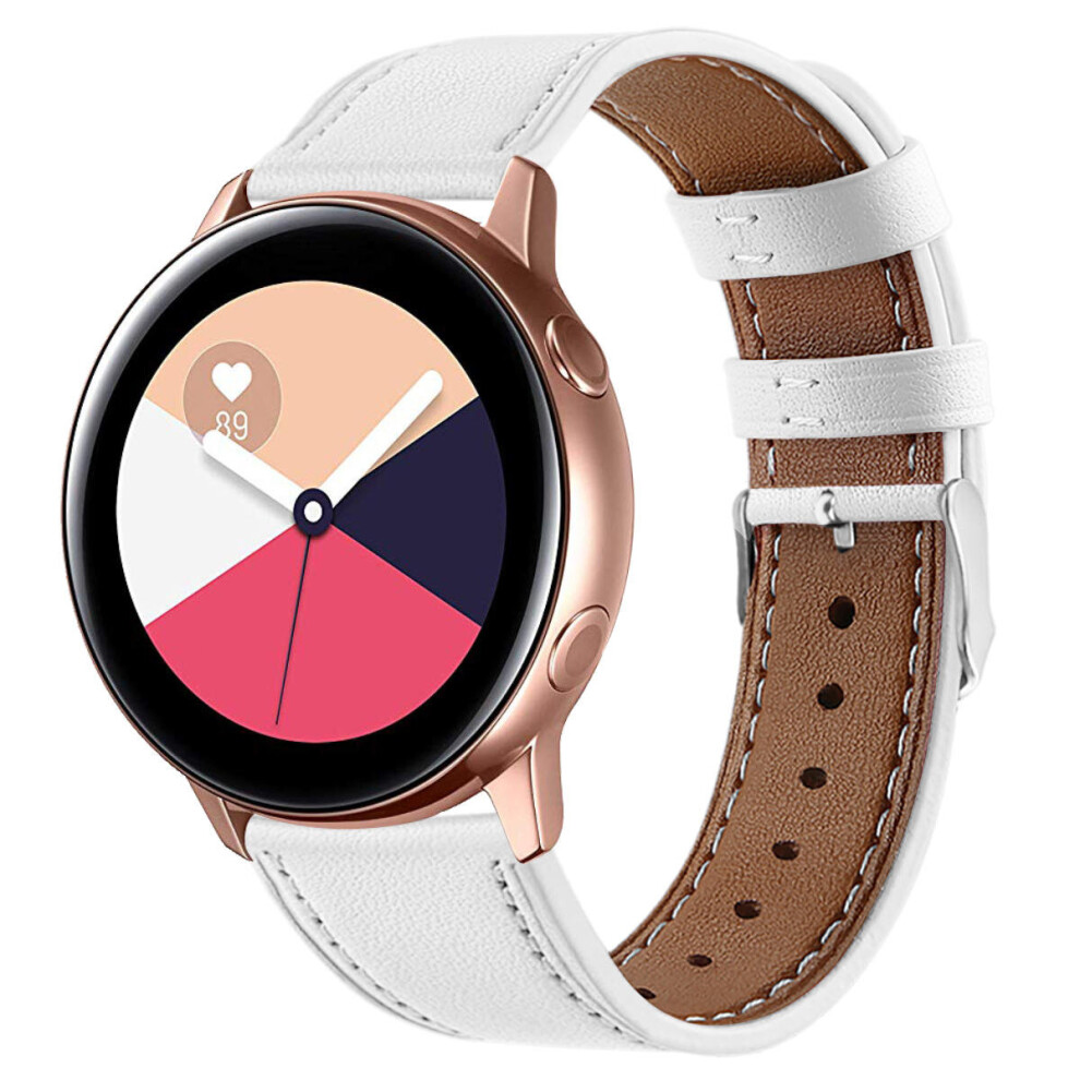 42Mm Leather Smart Watch Band Soft Watch Strap For Samsung Galaxy Watch Active White Color Multicoloured 7082497855335