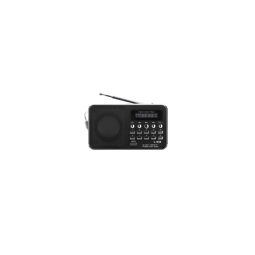 Portable Fm 87.5-108Mhz 4.2V 4Ω Radio Tf Sd Card Aux Loop Play Speaker Mp3 Music Player Black 4151093671731
