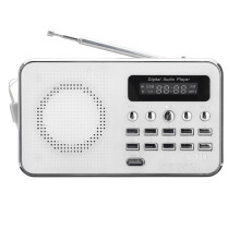 Tragbares FM 87,5-108 MHz 4,2 V 4Ω Radio TF SD-Karte AUX Loop Play Lautsprecher MP3-Musik-Player WEISS