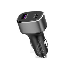 30W Dual Port Type C PD Fast Charging USB Car Charger With LED Light For iPhone XS 11 Pro Huawei P30 Pro Mate 30 Xiaomi Mi9 9Pro Oneplus 6T 7 Pro