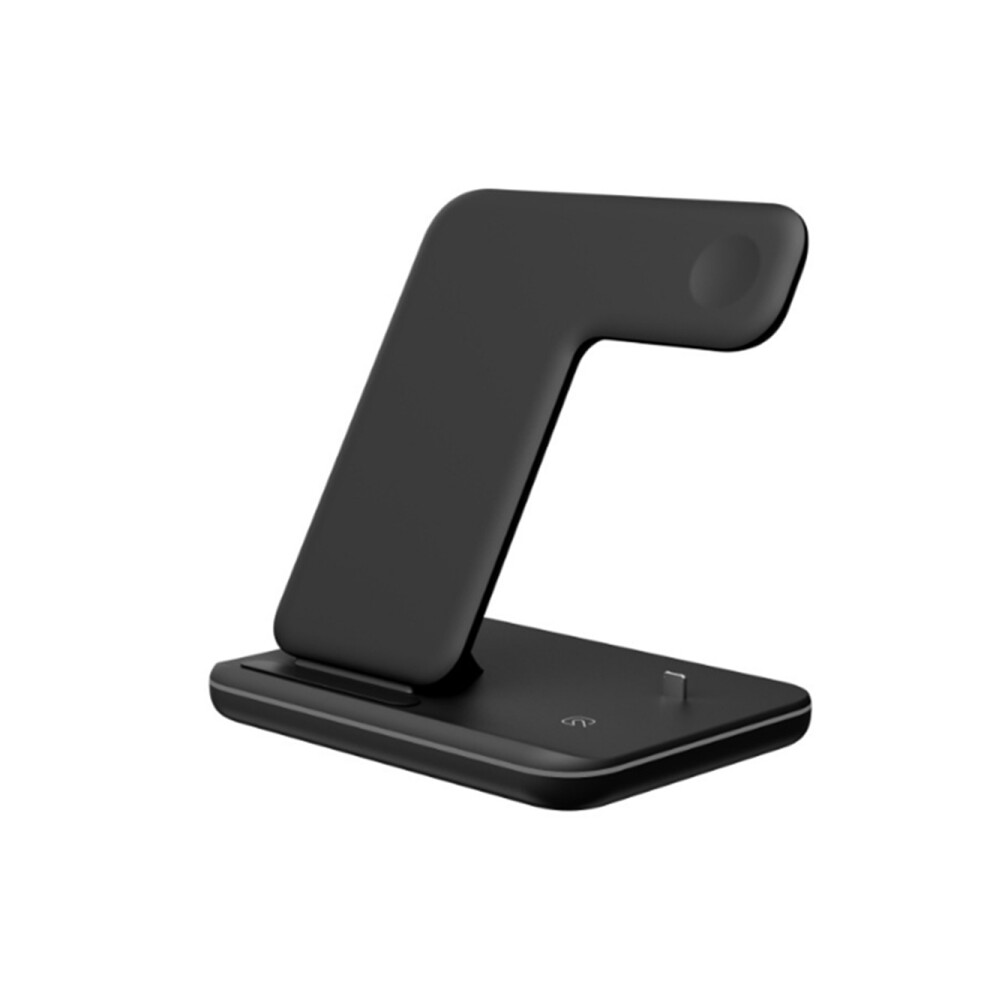 3 In 1 Wireless Charger Charging Socket Wireless Charging Stand Suitable For Android Apple Mobile Phone Watch Headset- Black 3321831261451
