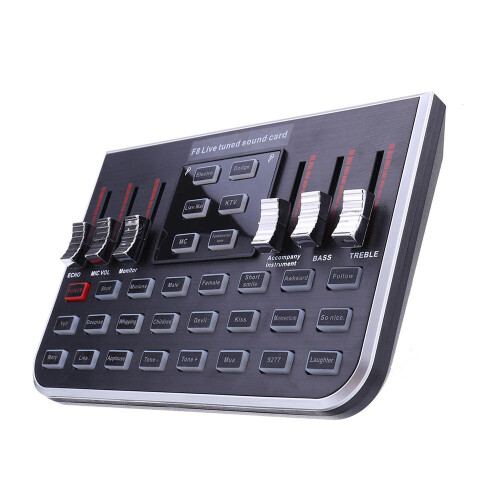 F8 4 Modes Studio Audio Mixer Microphone Webcast Entertainment Streamer Live Sound Card for Phone Computer PC 2