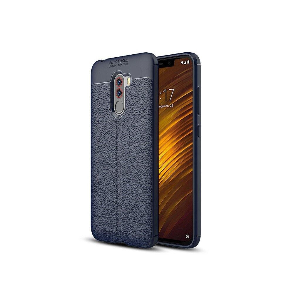 2 Pcs Litchi Pattern Shockproof Soft Tpu Back Cover Protective Case For Xiaomi Pocophone F1 Color Blue 7082497853751