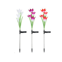 3PCS Solar Lilie Lampe Im Freien Wasserdichte Boden Lampe Garten Lampe Straße Lampe Simulation Blume Farbverlauf