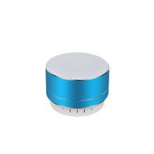 Aluminum Alloy Wireless Bluetooth Speakers Outdoor Portable Mini Metal Speaker with LED Lights Support TF Card FM Radio-Blue