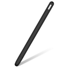 2PCS Anti-slip Anti-fall Silicone Touch Screen Stylus Pen Protective Case for Apple Pencil 2nd Generation BLACK COLOR