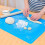 2PCS  Rolling Cut Mat Pad Cake Dough Liner Home Bakeware Baking Oven Mat Baking Mat BLUE COLOR 2