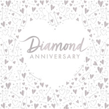 16 Diamond 60th Anniversary Paper Napkins, Diamond Wedding, 60th Anniversary Party Napkin, Foiled Silver Napkin, Diamond Wedding Anniversary
